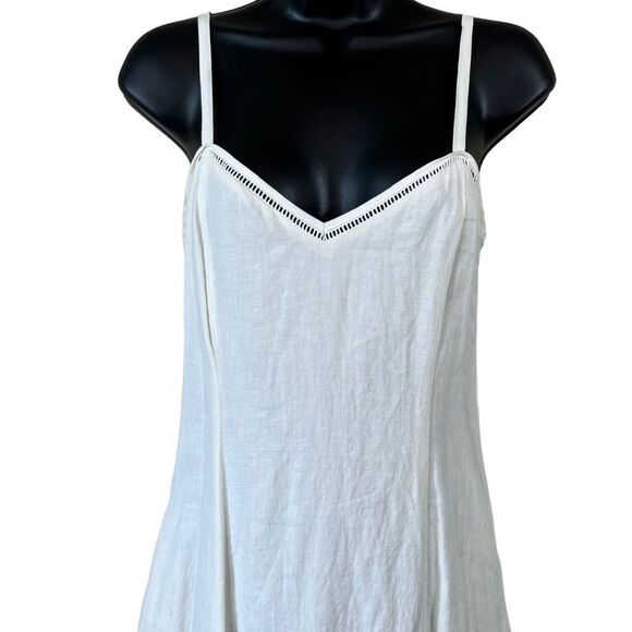 Vintage Mondi V-Neck Flax Linen Blend Maxi Dress - Picture 2 of 11